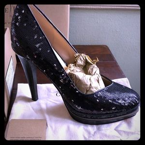 Cole Haan Black Sequin Glitter Pumps